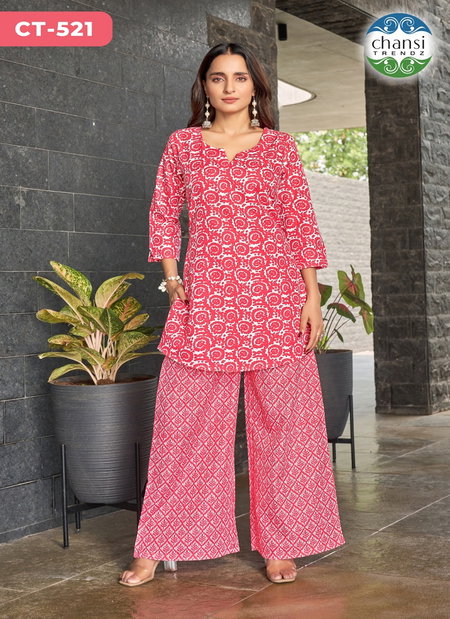 Siddhalakshmi By Chansi Trendz Poly Cotton Top With Bottom Wholesale Online